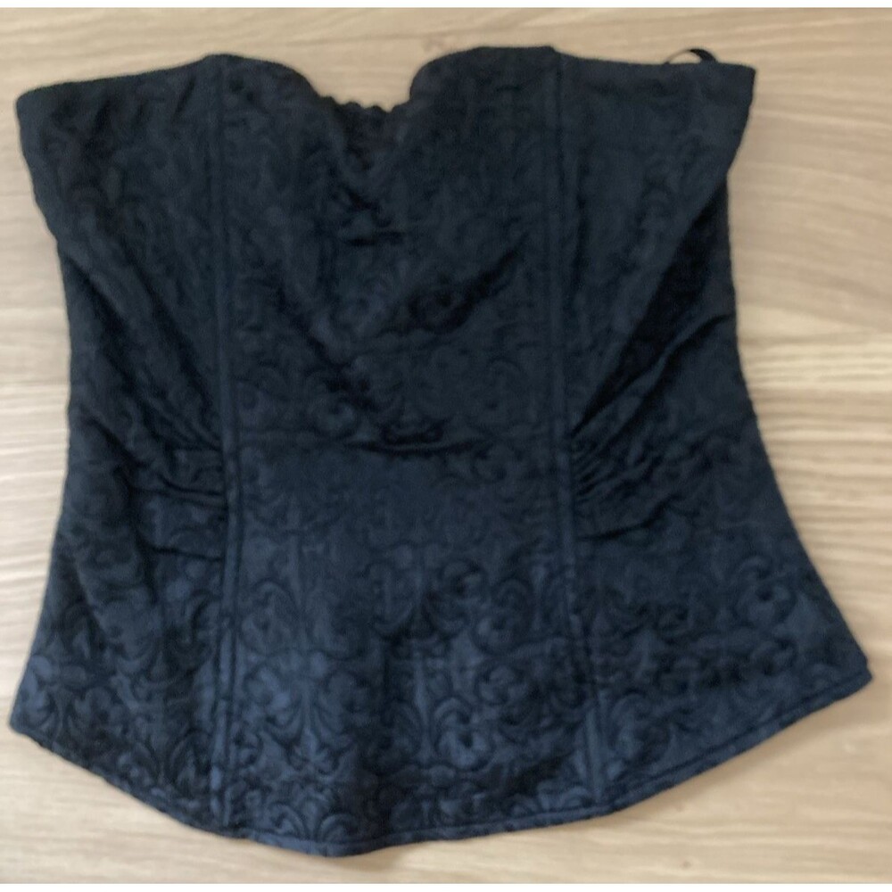 The Limited Corset Bustier Black Floral Jacquard Boned Lined M Gothic Whimsigoth - Picture 2 of 16